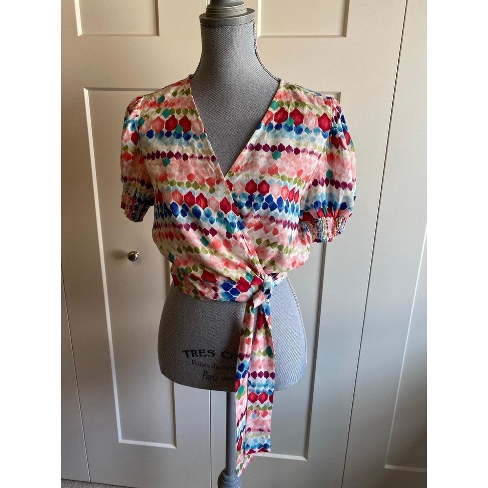 Miami Wrap Crop Top New With Tags Francesca's Small Smocked Indie Sleaze s7b